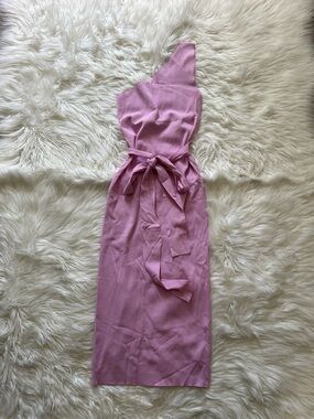Vici One-Shoulder Mauve Pink Dress with Waist Tie